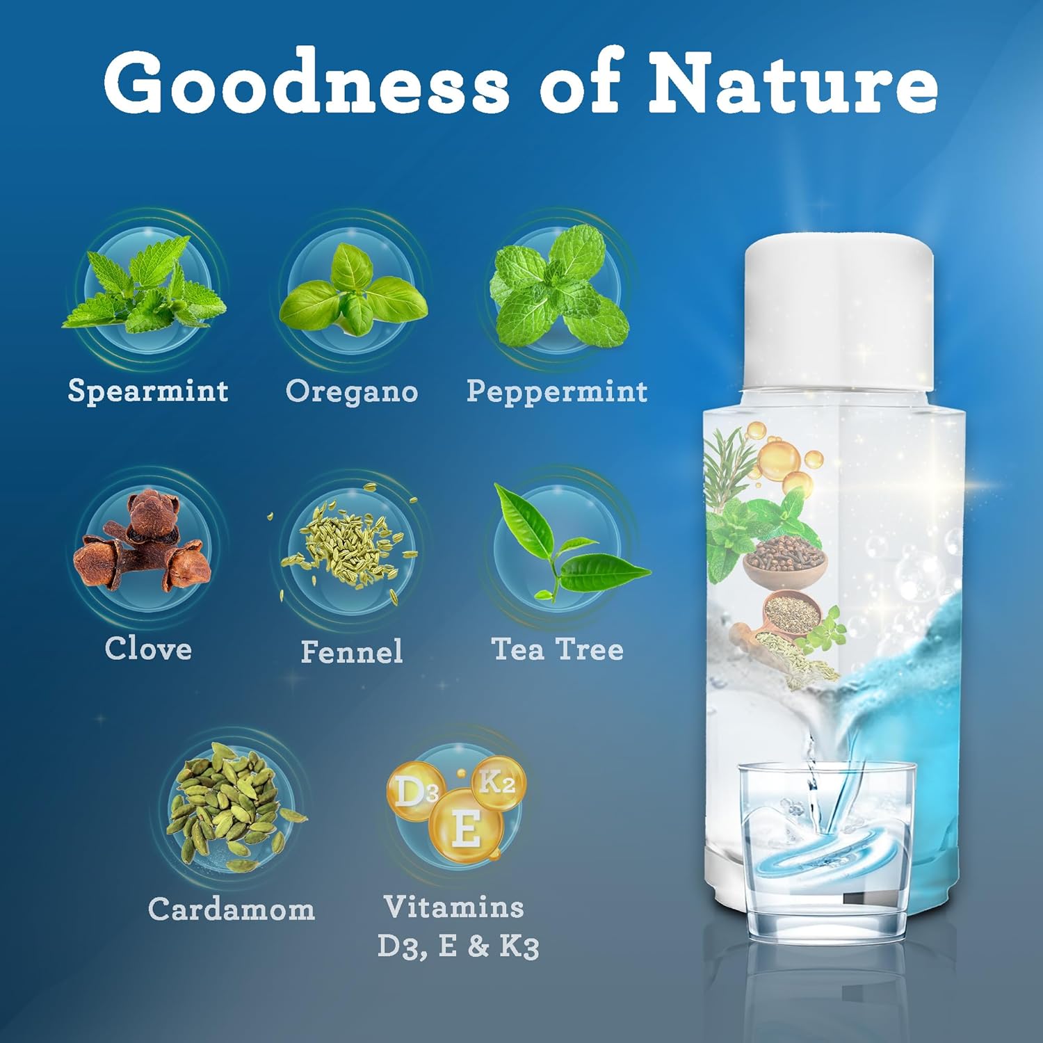 Cold-Pressed Black Seed Oil with Vitamin D3, K2, and E + Hydrogen Peroxide Mouthwash for Oral Care