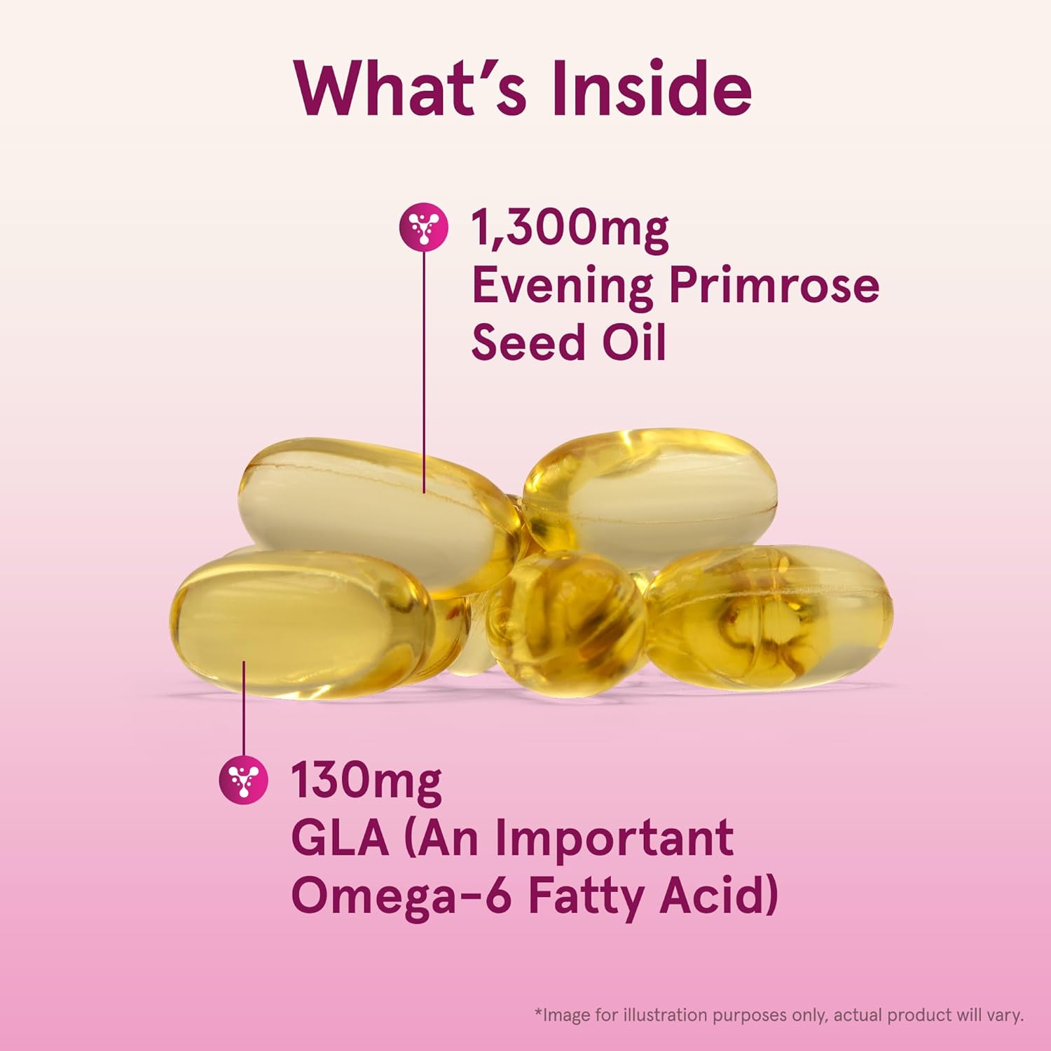 Cold Pressed Evening Primrose Softgels for Skin and Immune Health - 60 Day Supply