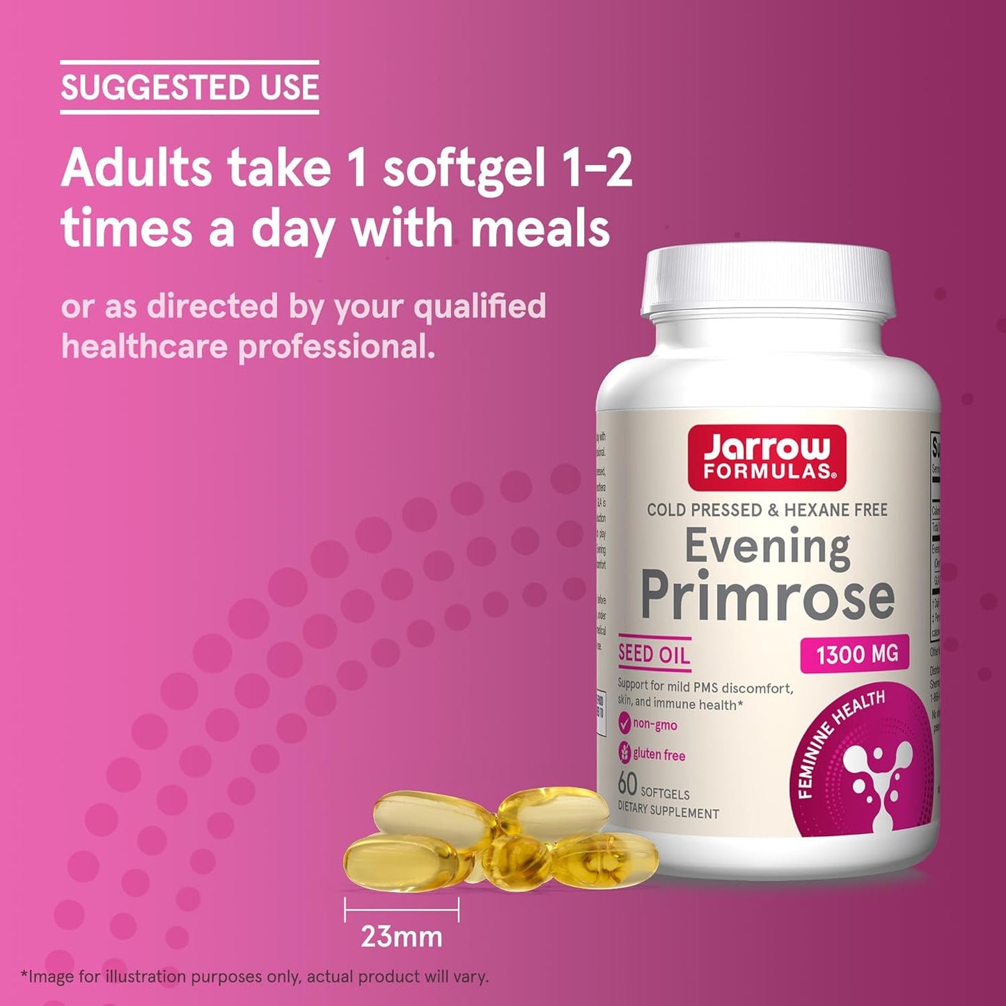Cold Pressed Evening Primrose Softgels for Skin and Immune Health - 60 Day Supply