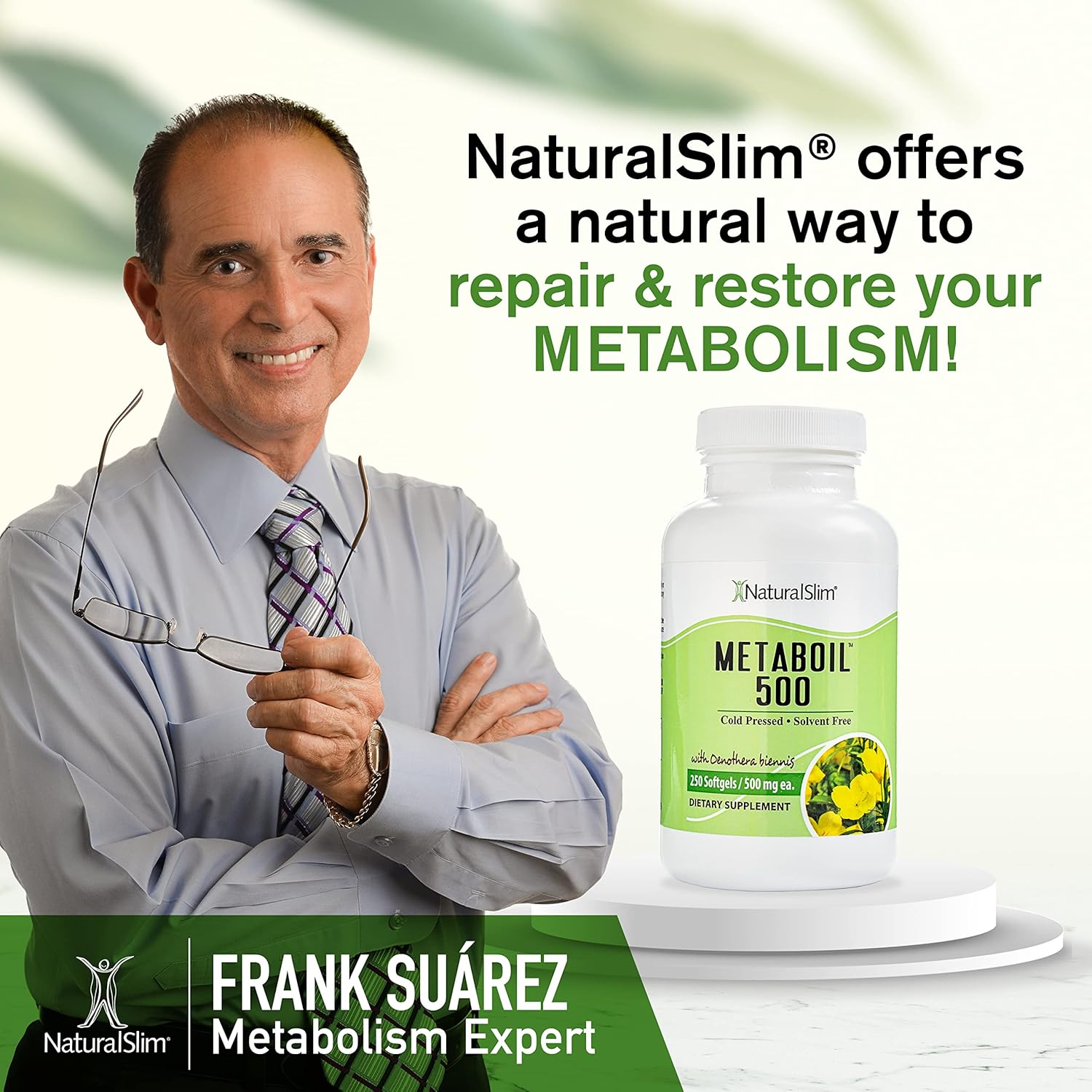 Cold Pressed NaturalSlim Evening Primrose Oil 1500mg - Metaboil 500 GLA Supplement for Women's Health, Metabolism, Heart, and Skin - 270 Softgels