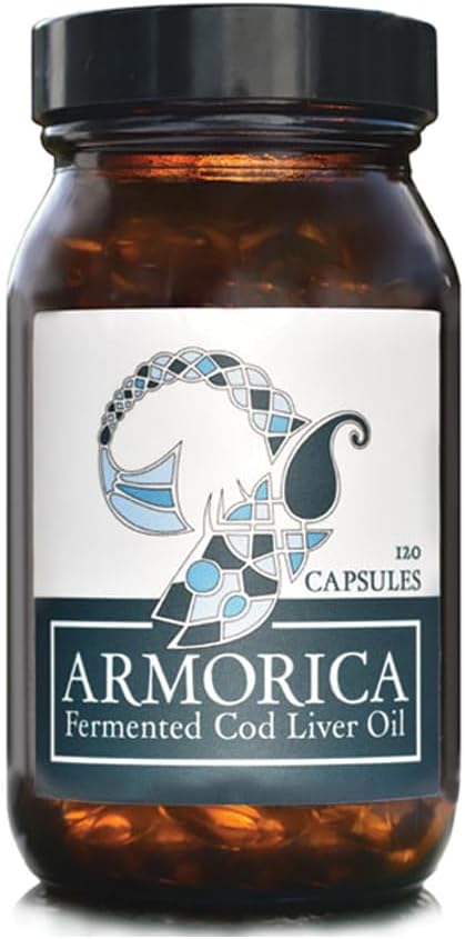 Cold Processed Lacto-Fermented Raw Cod Liver Oil Capsules - Armorica Atlantic Cod (120 Caps)