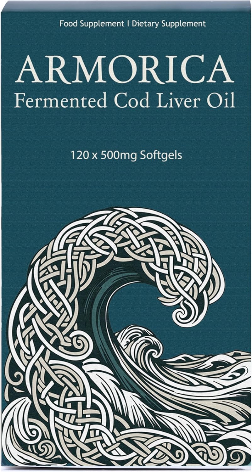 Cold Processed Lacto-Fermented Raw Cod Liver Oil Capsules - Armorica Atlantic Cod (120 Caps)