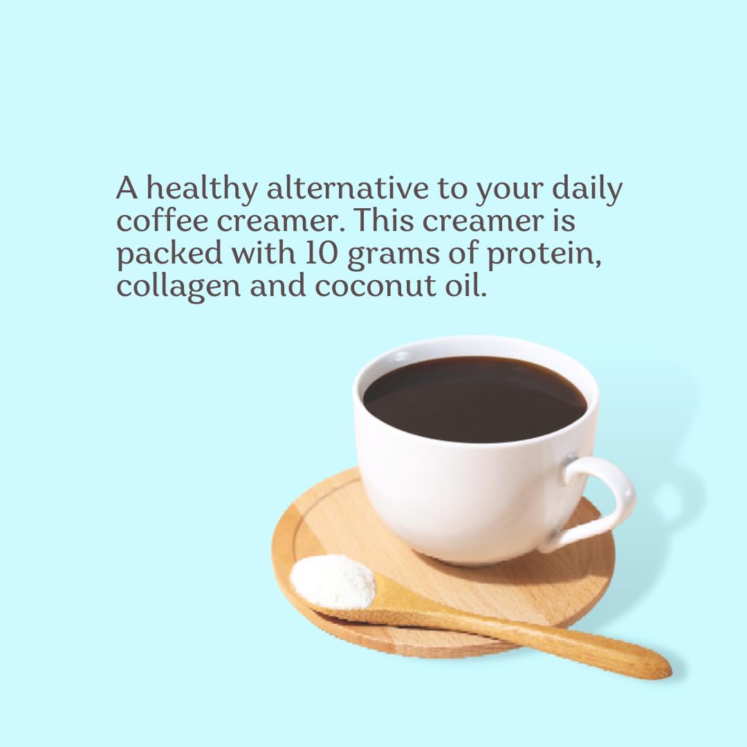Colla-Creama Collagen Creamer Supplement: 10g Protein, Ketogenic Blend, Powder Coffee Creamer with Coconut Oil and MCT Oil for Energy Boost - 7.94 oz