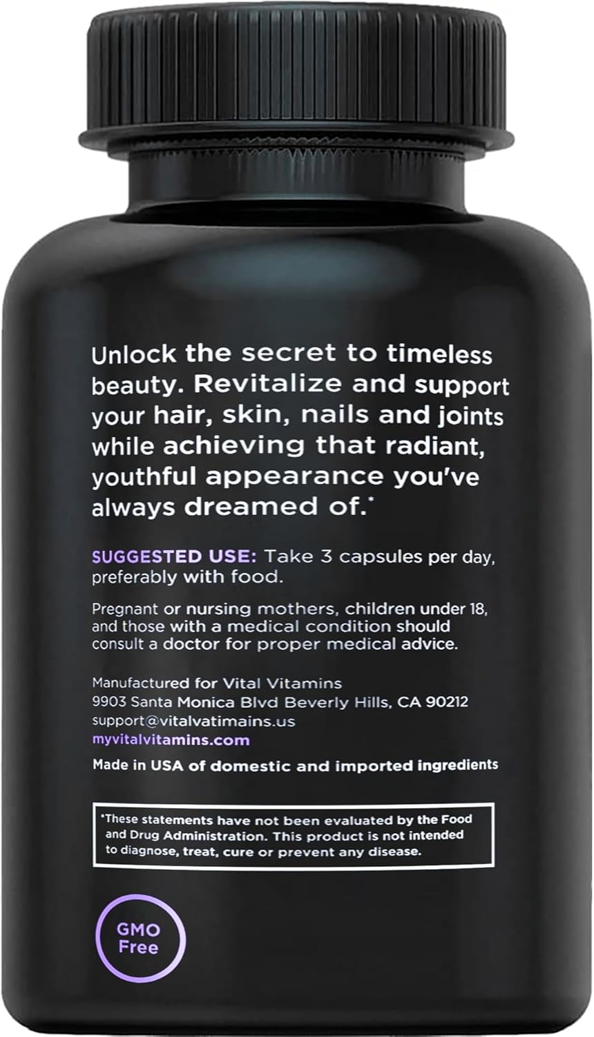 Collagen Beauty Complex Capsules with Biotin, Hyaluronic Acid, Vitamin C - Hair, Skin, Nails Support for Women & Men - 150 Count