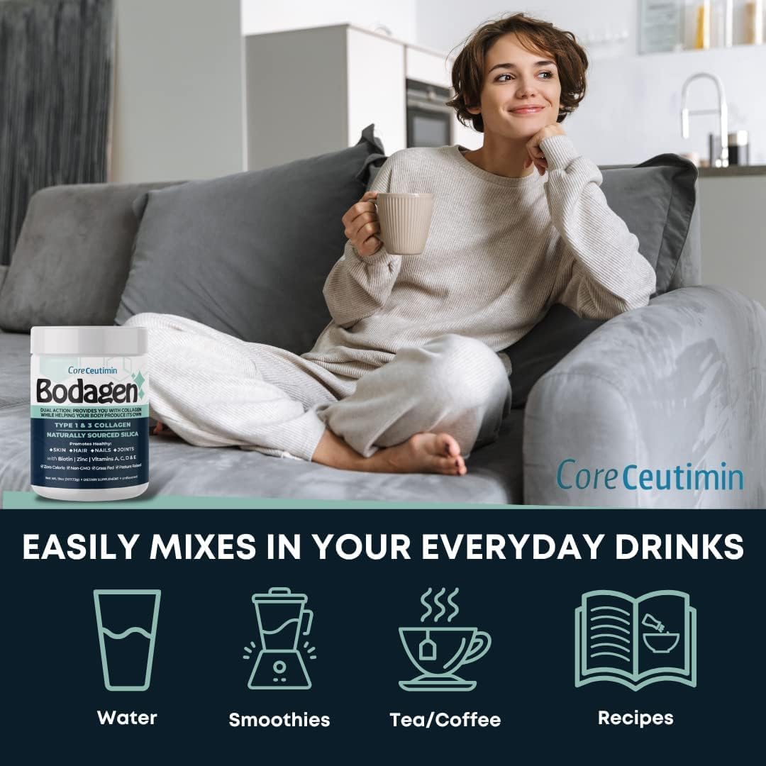 Collagen Building Silica & Peptides Two Pack for Skin, Hair, Nail, Bone & Joint Health - Men & Women. With Biotin, Zinc, Vitamin A, C, D & E. 0 Cal, Non GMO, Unflavored