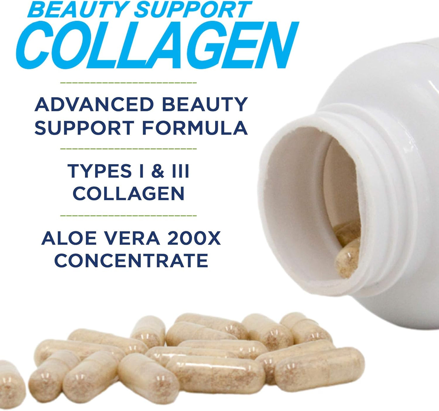 Collagen Capsules with Biotin & Aloe Vera for Joint, Skin, Nails & Beauty Support - 120 Count