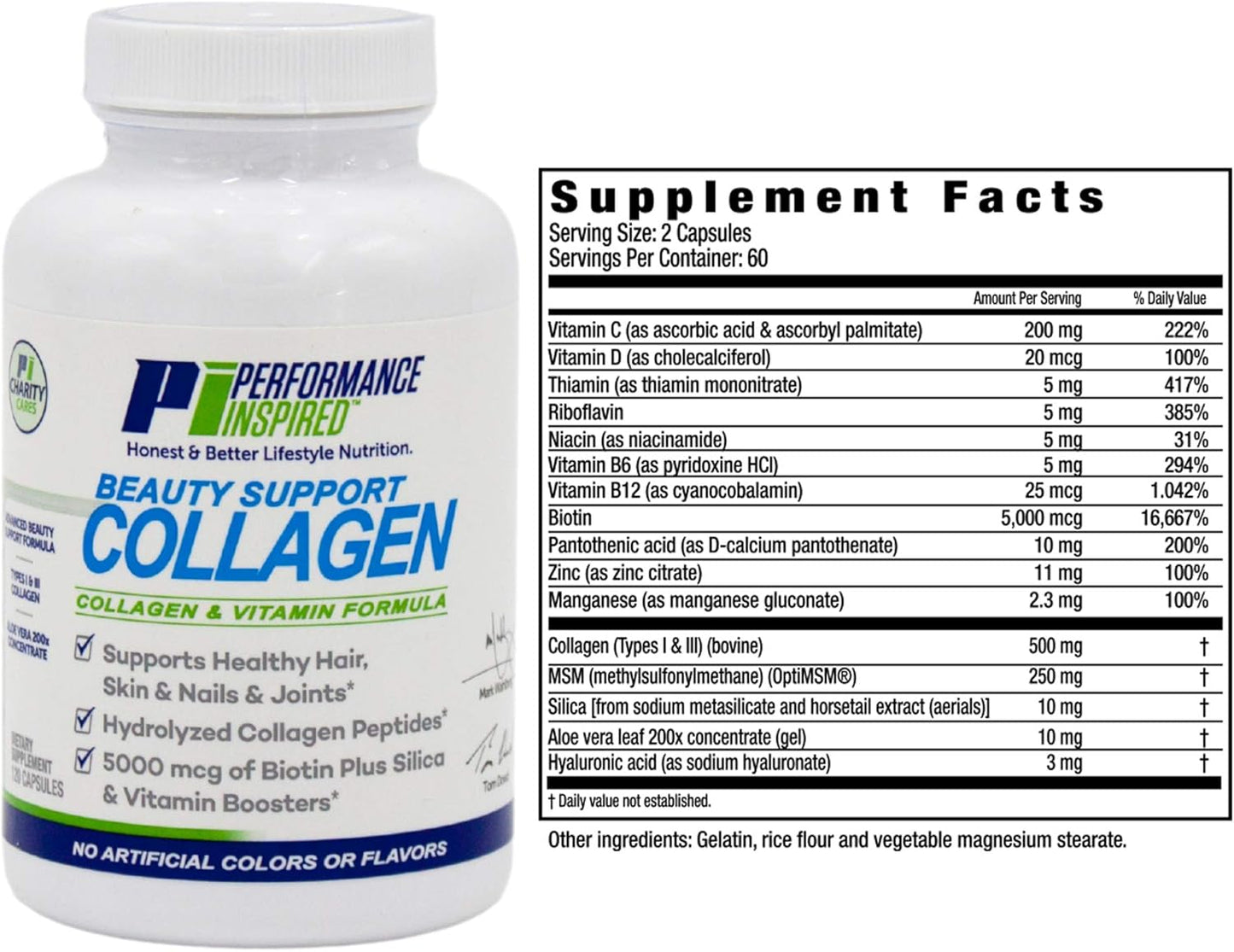 Collagen Capsules with Biotin & Aloe Vera for Joint, Skin, Nails & Beauty Support - 120 Count