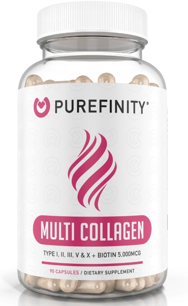 Collagen Peptides for Women with Biotin & Hyaluronic Acid - Supports Healthy Skin, Bones, Hair & Nails - Non-GMO, Grass-Fed - 90 Capsules