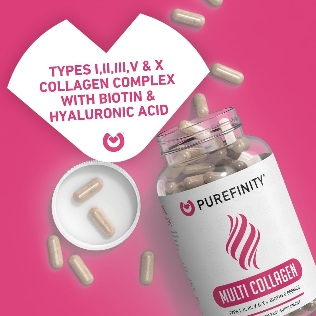 Collagen Peptides for Women with Biotin & Hyaluronic Acid - Supports Healthy Skin, Bones, Hair & Nails - Non-GMO, Grass-Fed - 90 Capsules