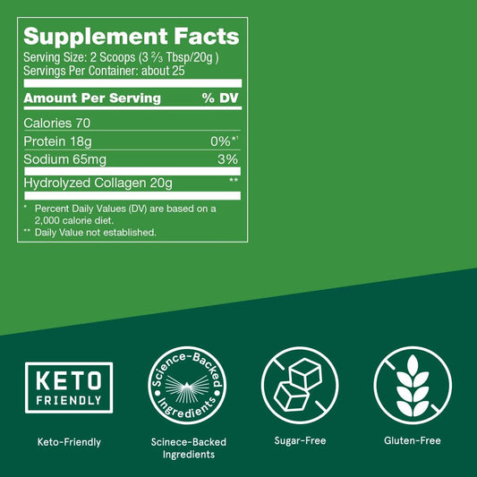 Collagen Peptides & MCT Oil Duo Kit - Protein Powder for Skin, Bones, Joints & Brain Octane C8 MCT Oil for Sustained Energy, Appetite Control - 18g Protein, 14g MCTs - 17.6 Oz, 32 Fl Oz