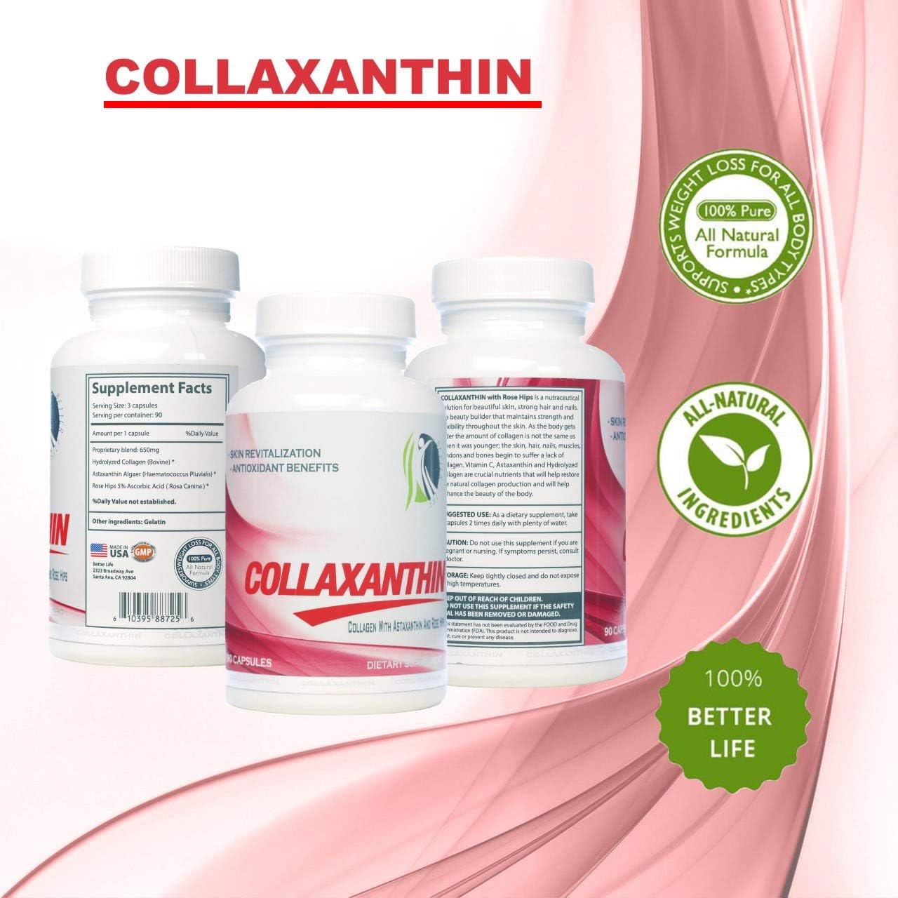 Collaxanthin Collagen Capsules with Antioxidants - GMP Certified