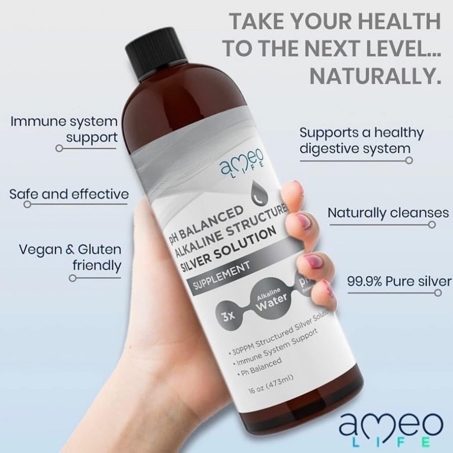 Colloidal Silver Liquid & Digestive Probiotics Bundle by Ameo Life - Boost Overall Health and Immunity with this Powerful Combination