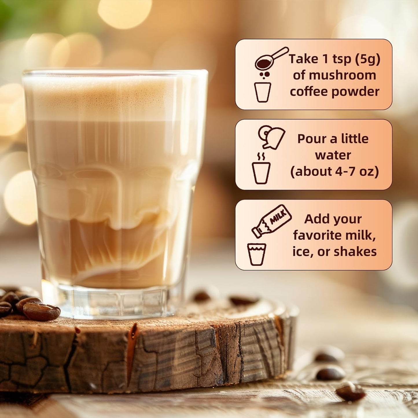 Colombian Mushroom Coffee Blend with Lion's Mane, Reishi, Chaga, Cordyceps - 150g Powder for Energy, Focus, Mental Clarity & Immune Support