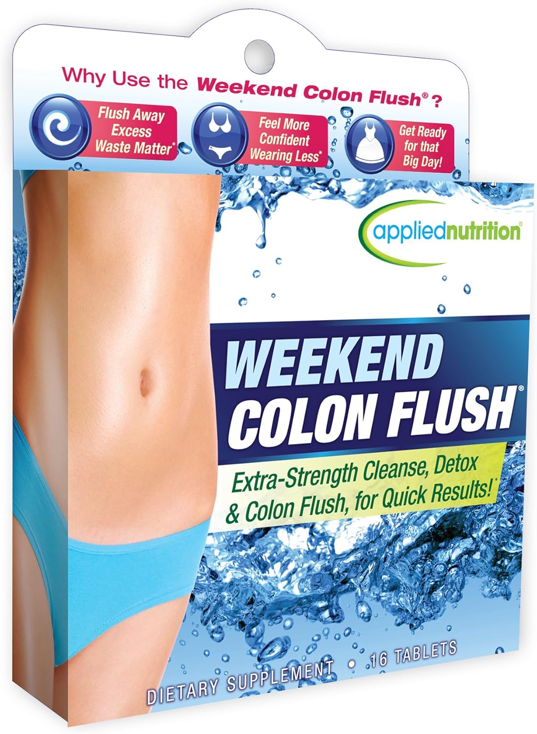 Colon Cleanse Detox Pills - 16 Count Weekend Flush by Applied Nutrition