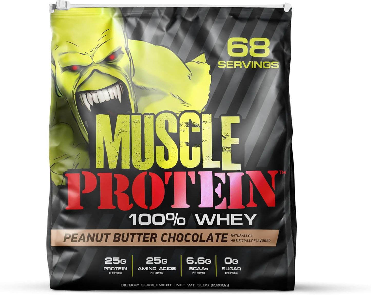 Colossal Labs Muscle Mass Whey Protein 5 lbs Peanut Butter - 25g Protein, 6.6g BCAAs - Cold Filtered for Maximum Results