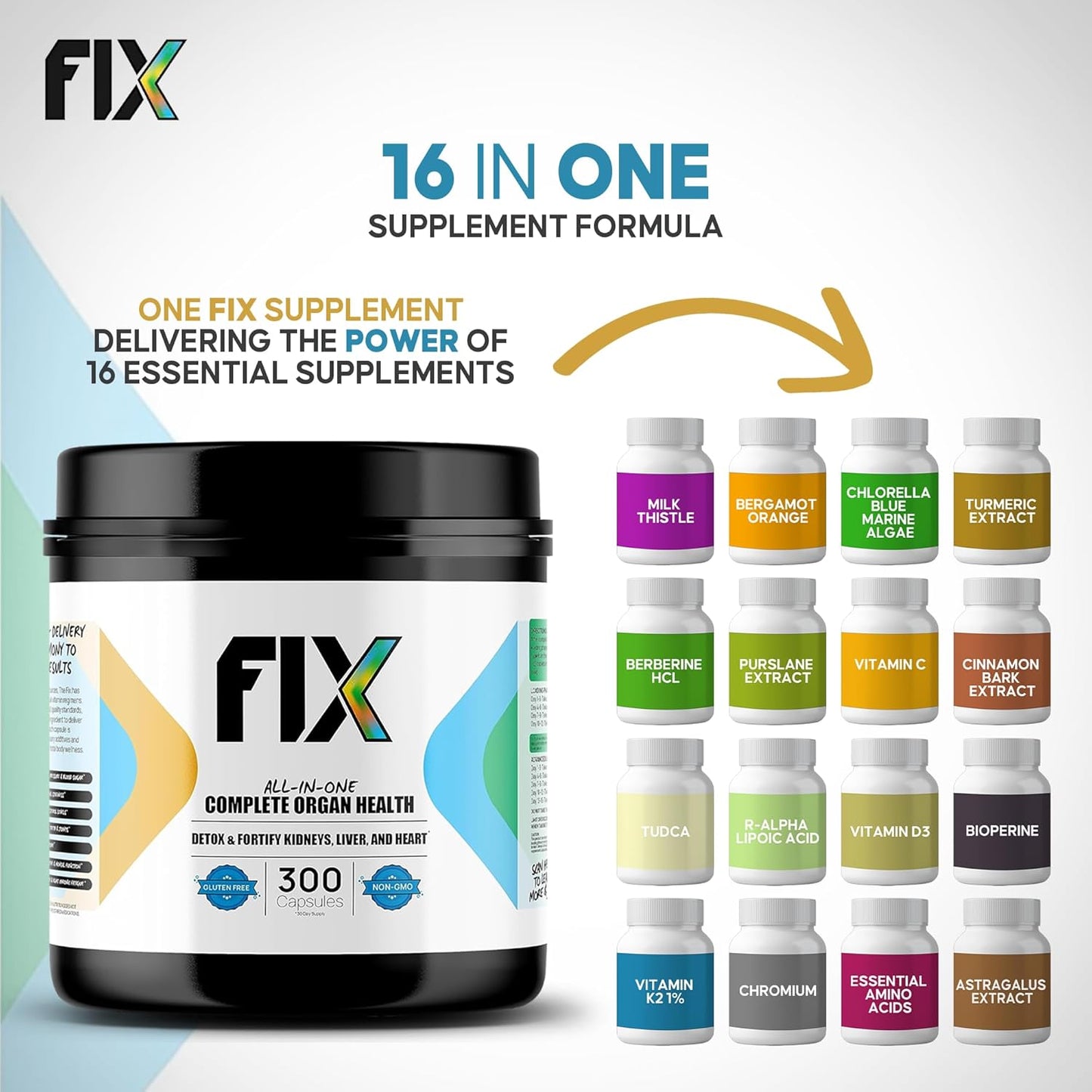 Complete Health Supplement for Liver, Heart, and Kidney Support - Vegan Formula for Holistic Well-Being - Non-GMO - 30 Servings