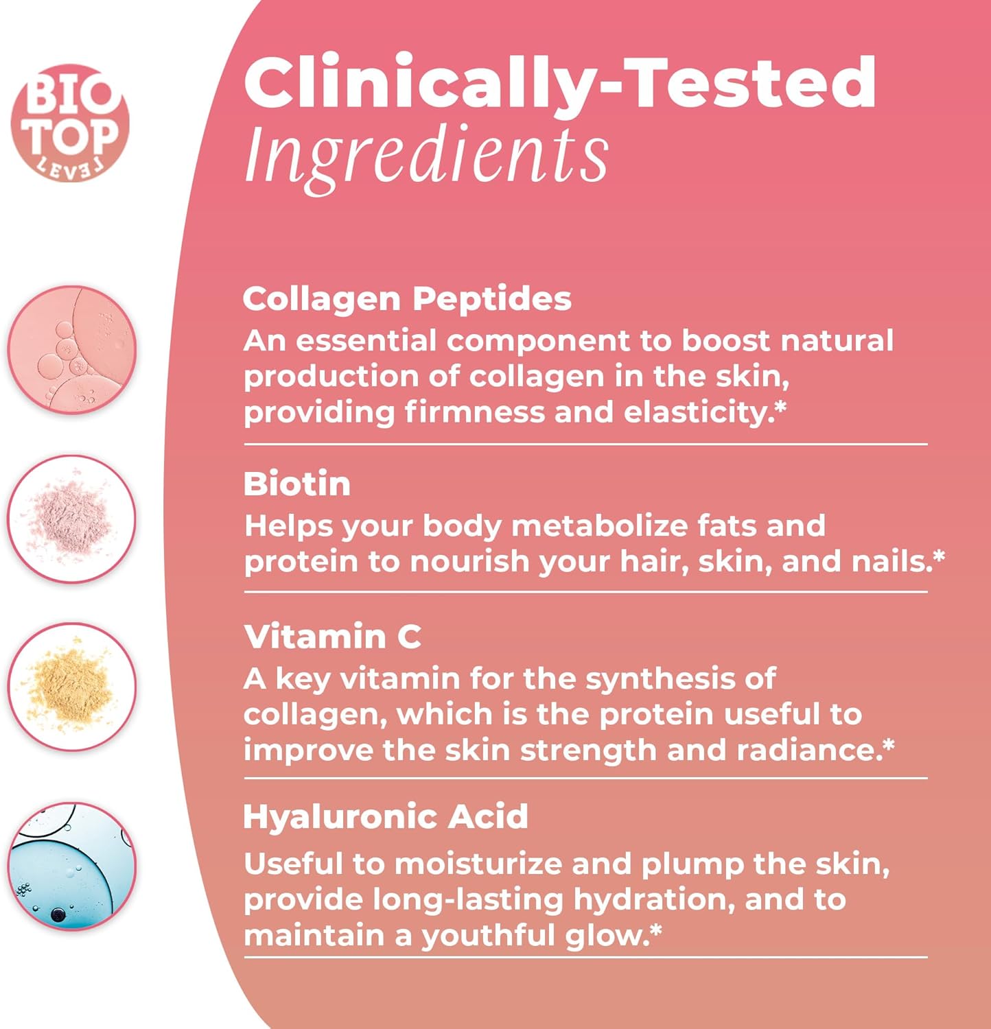 Complete Joint, Bone, Muscle, Hair, Skin, and Nail Health Bundle - Glucosamine, Chondroitin, Collagen, Biotin, Hyaluronic Acid, MSM, Vitamin C - BIOTOPLEVEL Best Combination