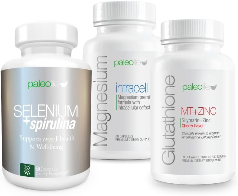 Complete PaleoLife Premium Cleanser Kit with Magnesium, Glutathione MT, Zinc, Selenium, and Spirulina - Supplements and Vitamins