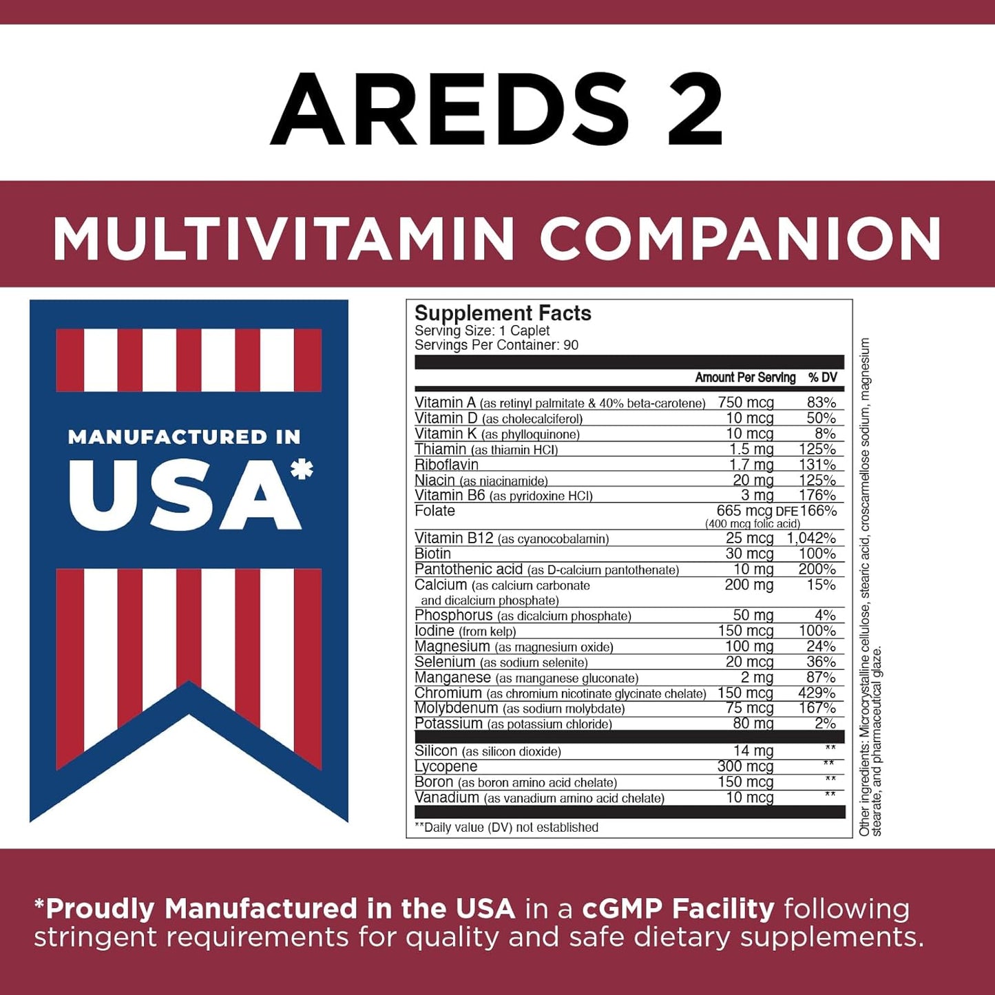 Comprehensive Multivitamin Supplement for AREDS 2 Users - Viteyes Classic, 90 Capsules