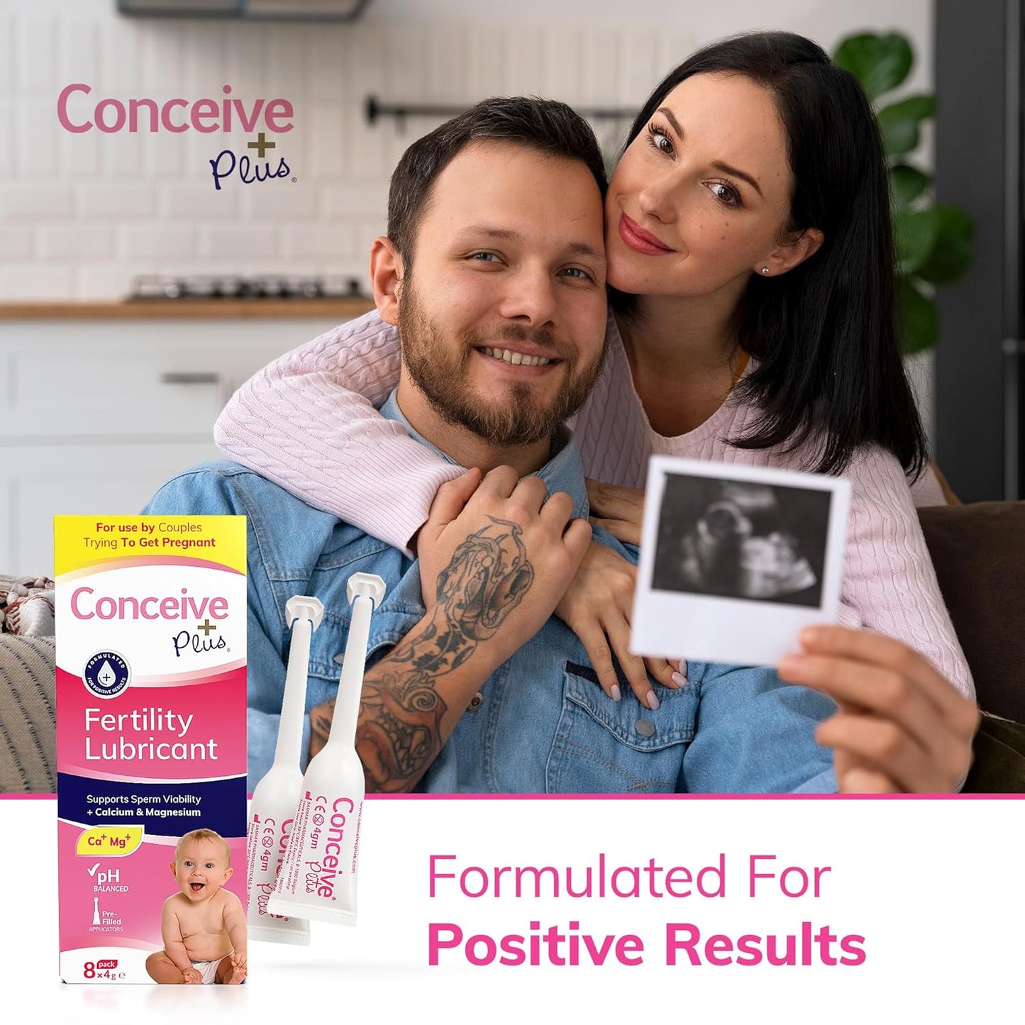 Conceive Plus Fertility Lubricant with Ovulation Support Inositol Supplement Bundle - 8 Applicators + 120 Count