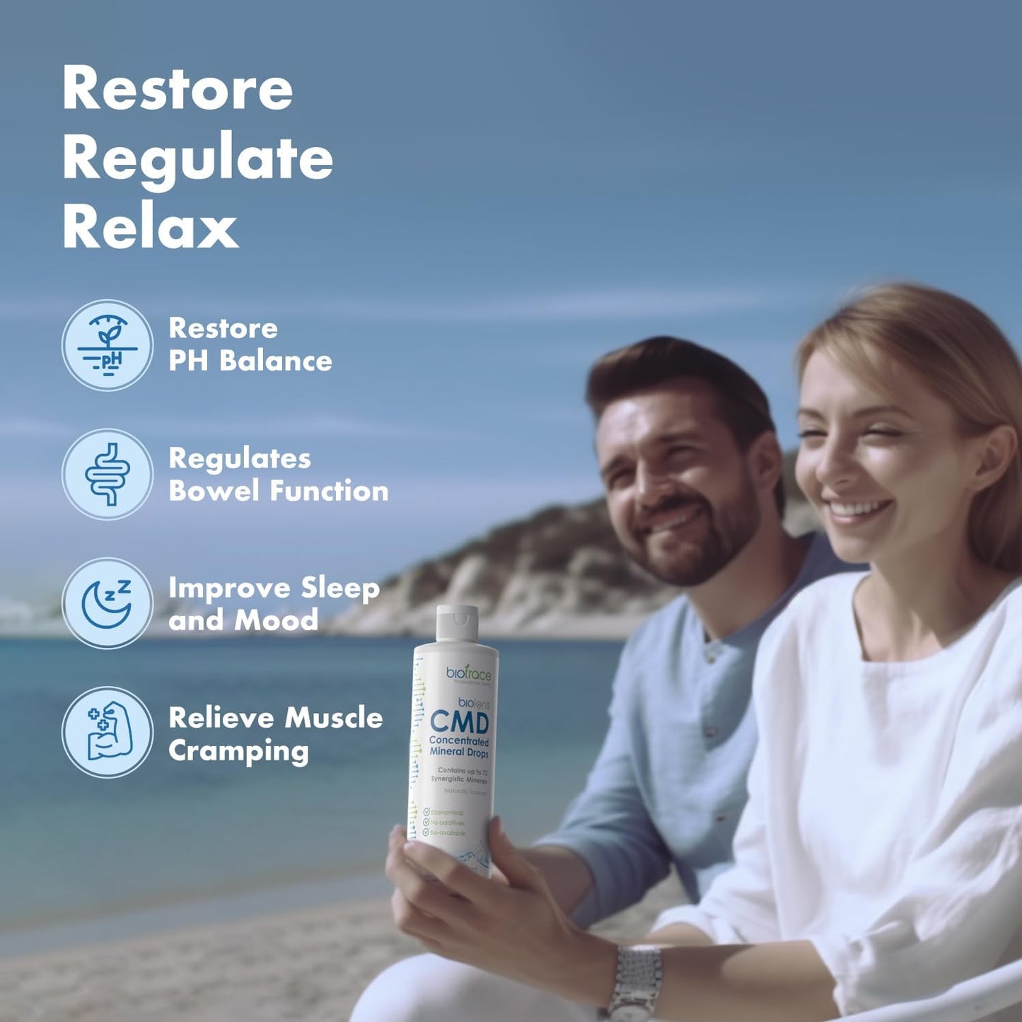 Concentrated Ionic Liquid Magnesium Drops with 72+ Trace Minerals from Dead Sea - Energy, Electrolytes, Hydration - Low Sodium - 96 Day Supply - 8 fl oz