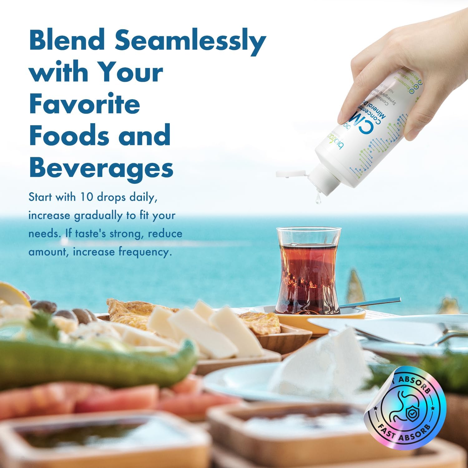 Concentrated Ionic Liquid Magnesium Drops with 72+ Trace Minerals from Dead Sea - Energy, Electrolytes, Hydration - Low Sodium - 96 Day Supply - 8 fl oz