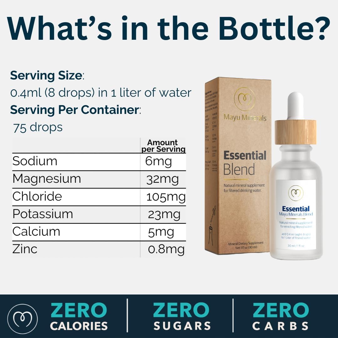 Concentrated Ionic Trace Mineral Drops with Magnesium, Sodium, and Essential Electrolytes for Immune Support and Alkaline Water (1 oz)