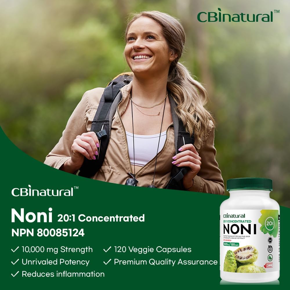Concentrated Noni Capsules - CBI Natural 20:1 Extract, 500mg, 120 Count