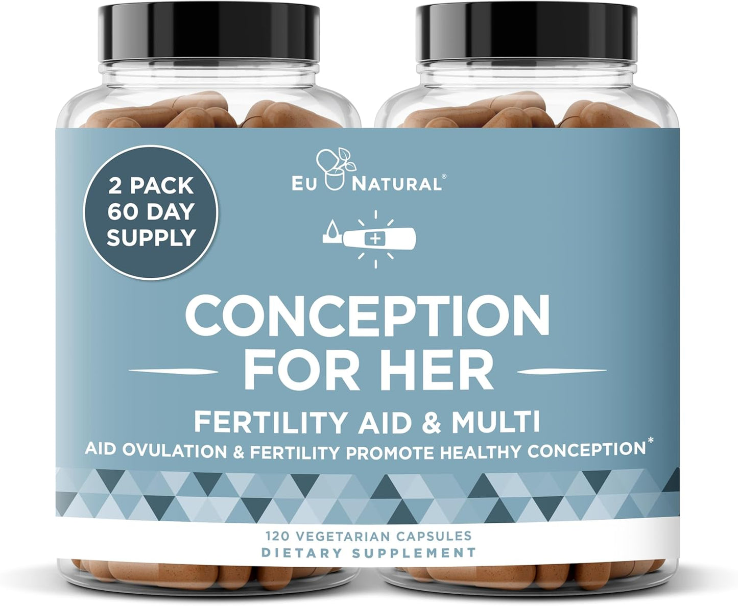 Conception Fertility Supplements for Women - Prenatal Vitamins - Promote Hormone Balance, Ovulation Aid - Myo-Inositol, Folate, Vitex - 120 Capsules