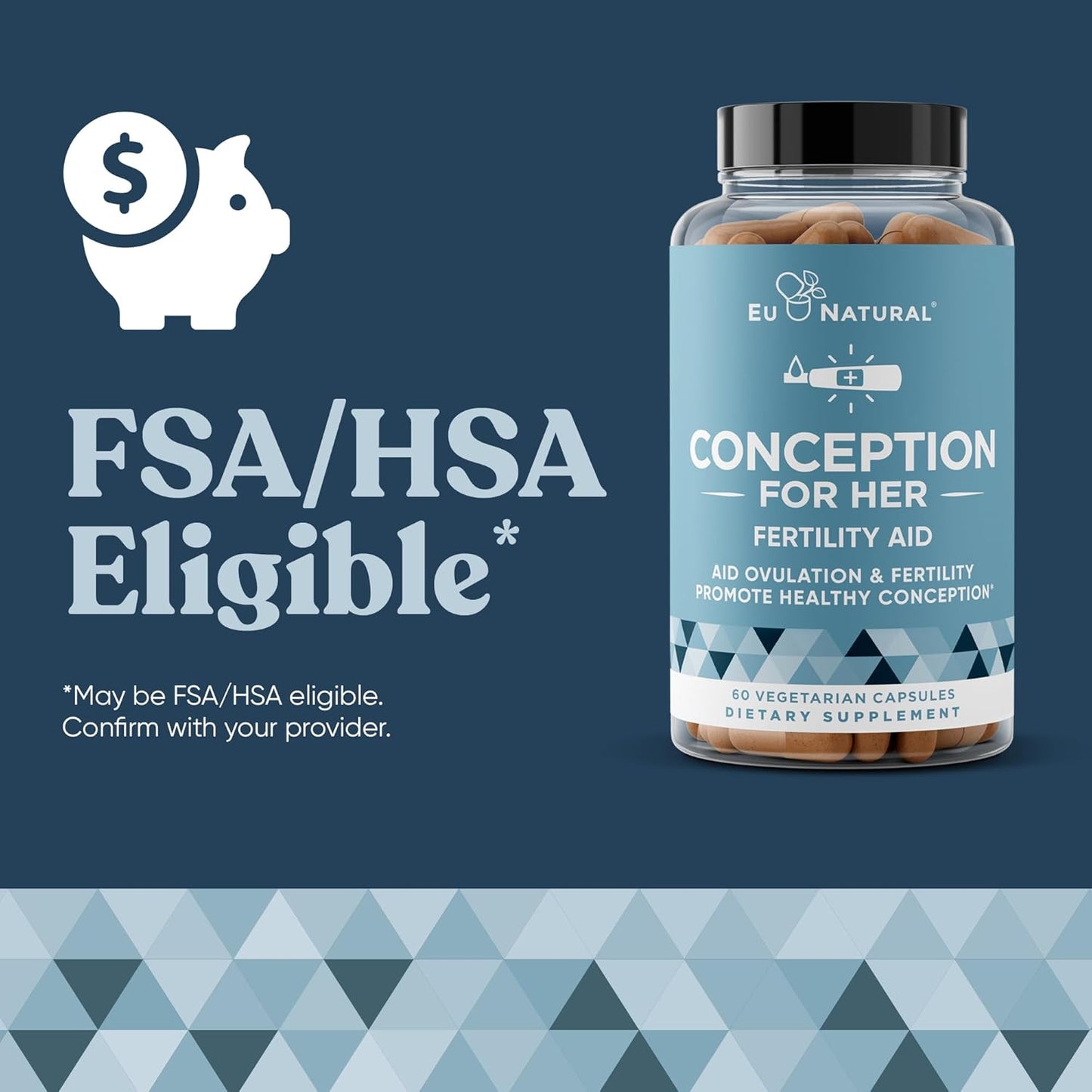 Conception Fertility Supplements for Women - Prenatal Vitamins - Promote Hormone Balance, Ovulation Aid - Myo-Inositol, Folate, Vitex - 120 Capsules