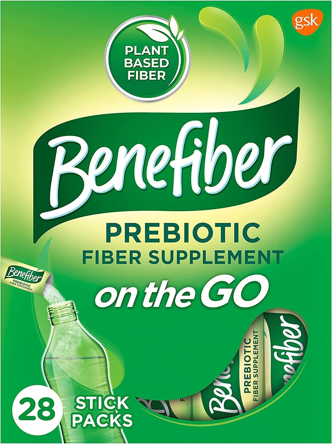 Convenient Benefiber Fiber Supplement Stick Packs - 28 Pack Box