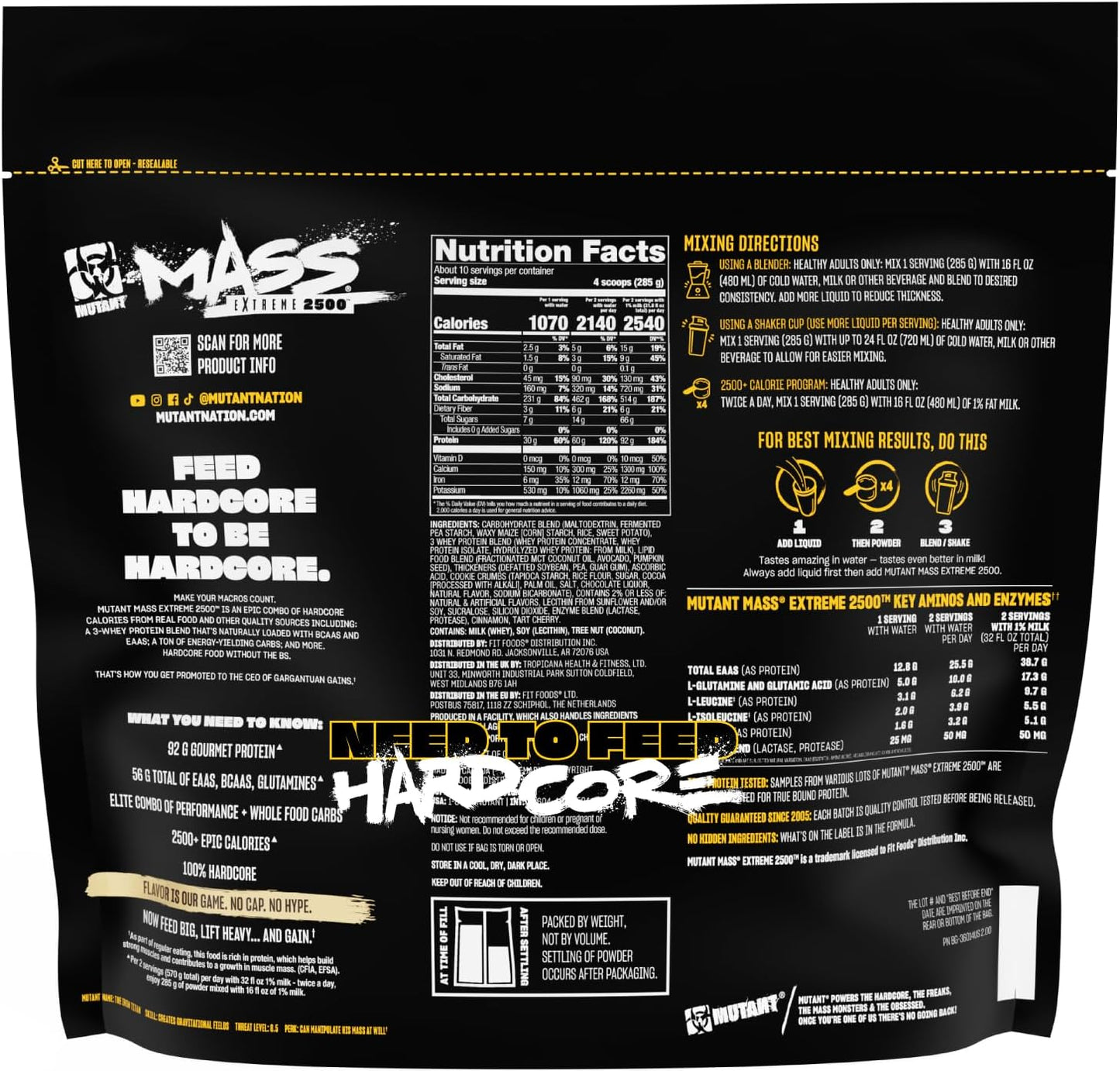 Cookies and Cream Whey Protein Powder for Muscle Size and Strength - High-Calorie Mass Gainer (6 lbs)