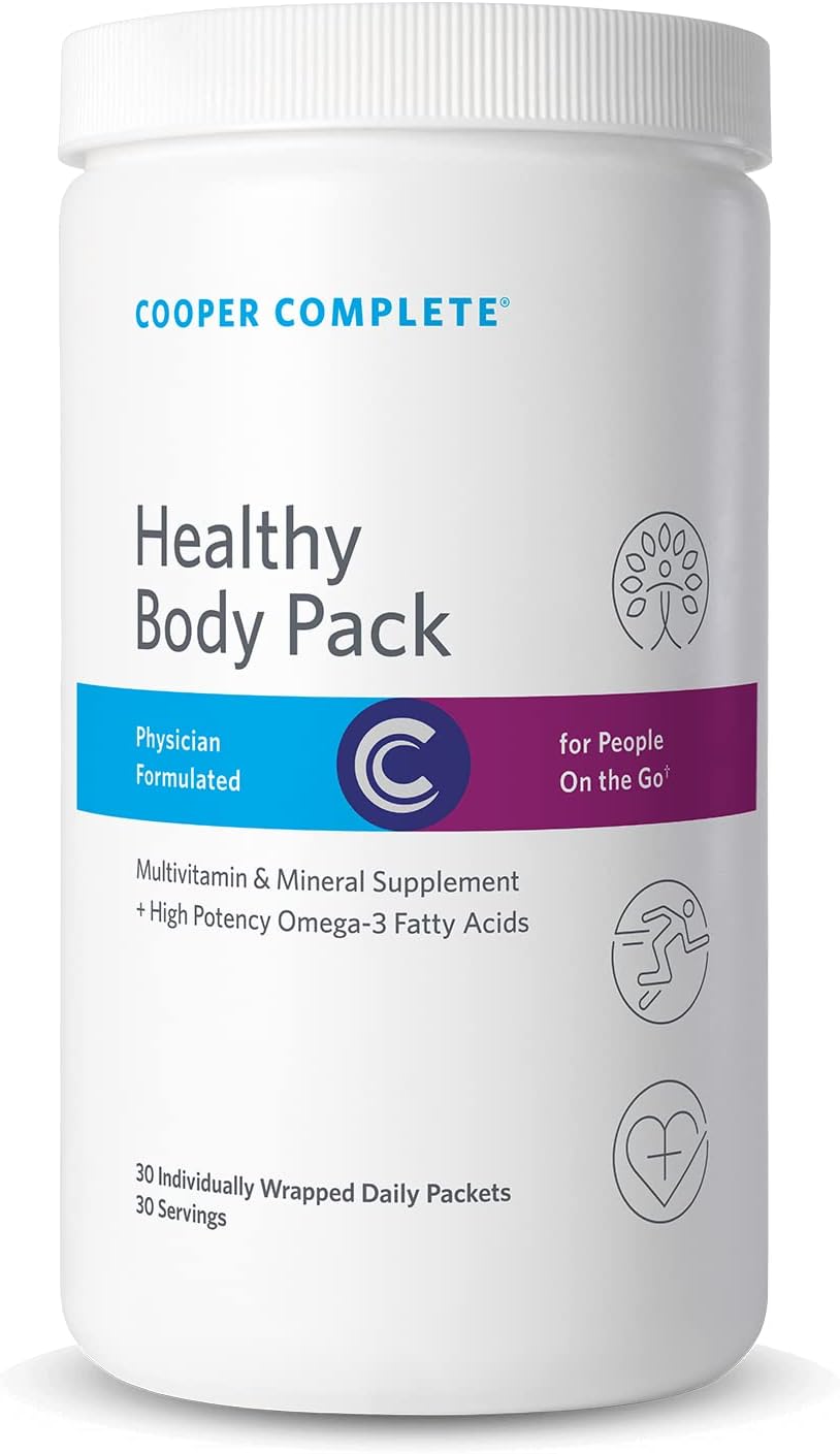 Cooper Complete Healthy Body Pack with Multivitamin & Omega-3 Fish Oil - 60 Packets Total