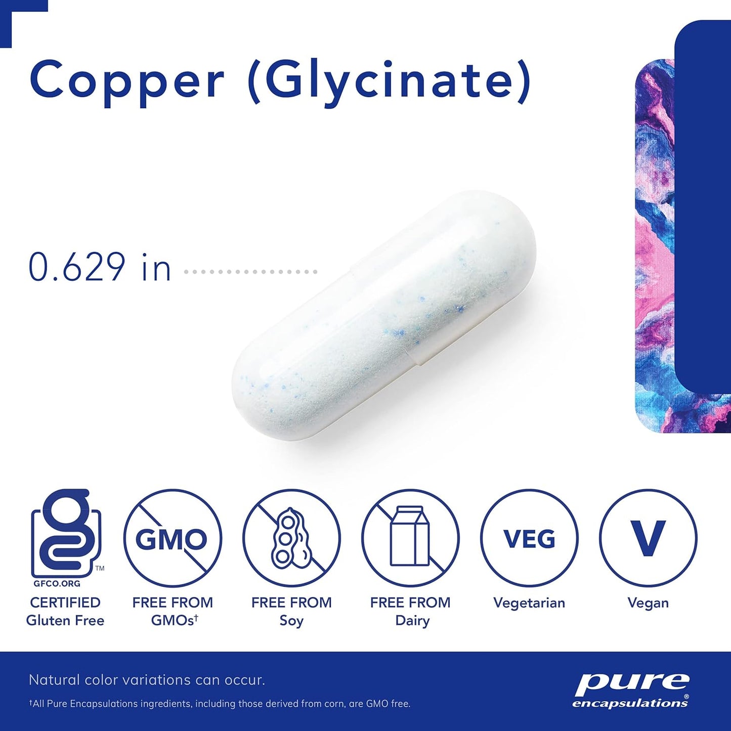 Copper Glycinate 2mg Supplement - Promotes Red Blood Cell Formation - Supports Energy Metabolism - Non-GMO Vegan Capsules