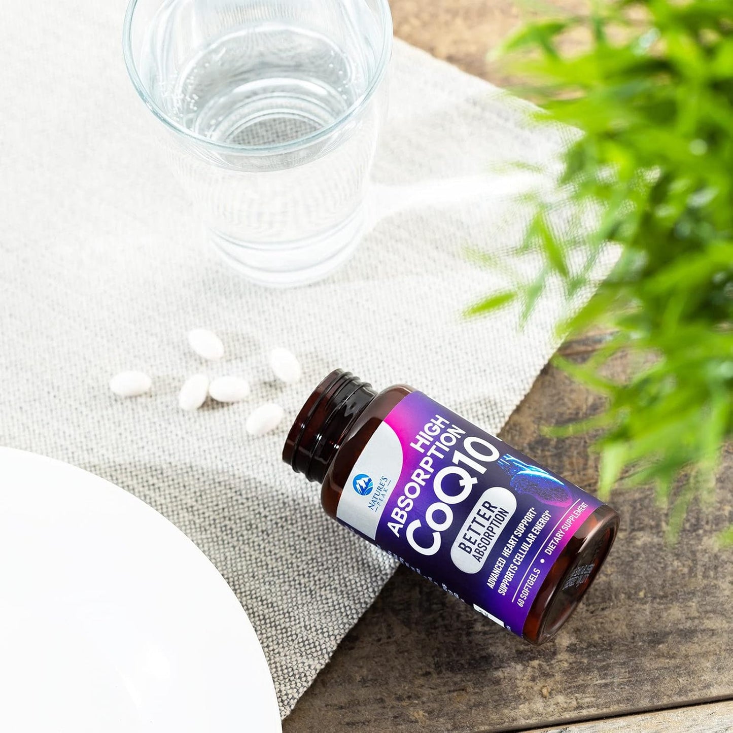 CoQ10 100mg Softgels with Enhanced Absorption for Heart Health and Energy Production - 60 Count, 2 Month Supply