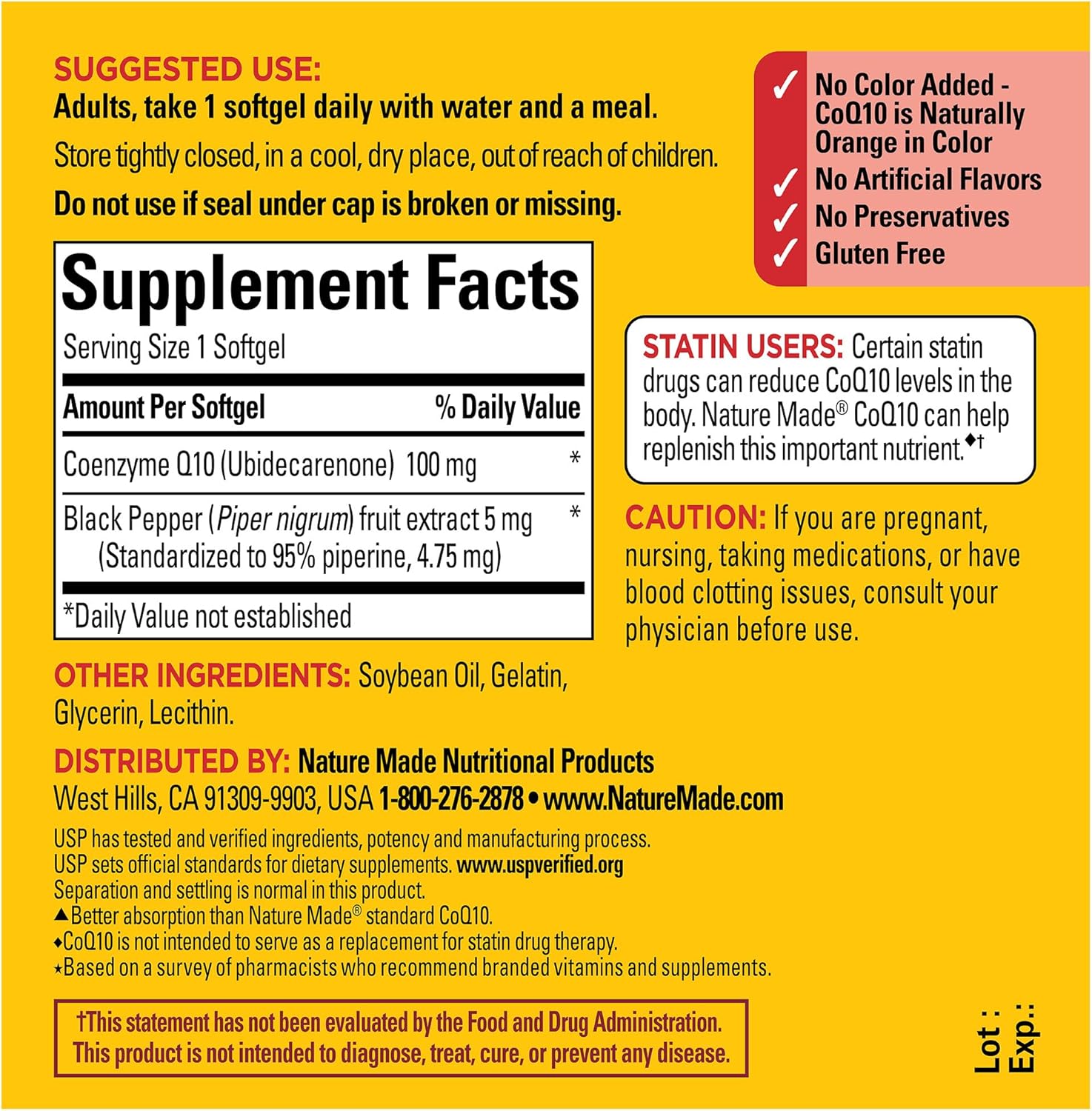 CoQ10 100mg with Black Pepper Extract Softgels for Heart Health Support - 30 Day Supply