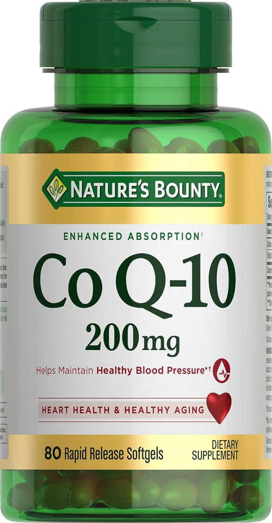 CoQ10 Dietary Supplement for Heart Health - 200mg, 80 Softgels by Nature's Bounty