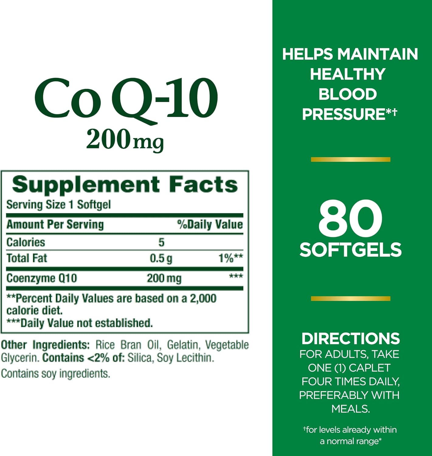 CoQ10 Dietary Supplement for Heart Health - 200mg, 80 Softgels by Nature's Bounty