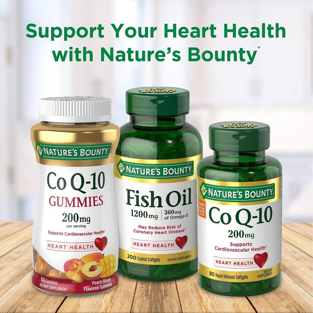 CoQ10 Dietary Supplement for Heart Health - 200mg, 80 Softgels by Nature's Bounty