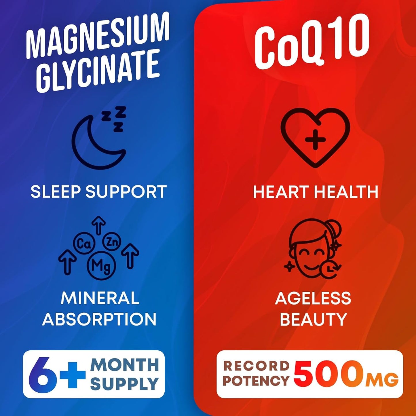 CoQ10 Magnesium Glycinate Supplement for Sleep and Heart Health - 320 Softgels for Kids and Adults - Ashwagandha Coenzyme Q10 Formula