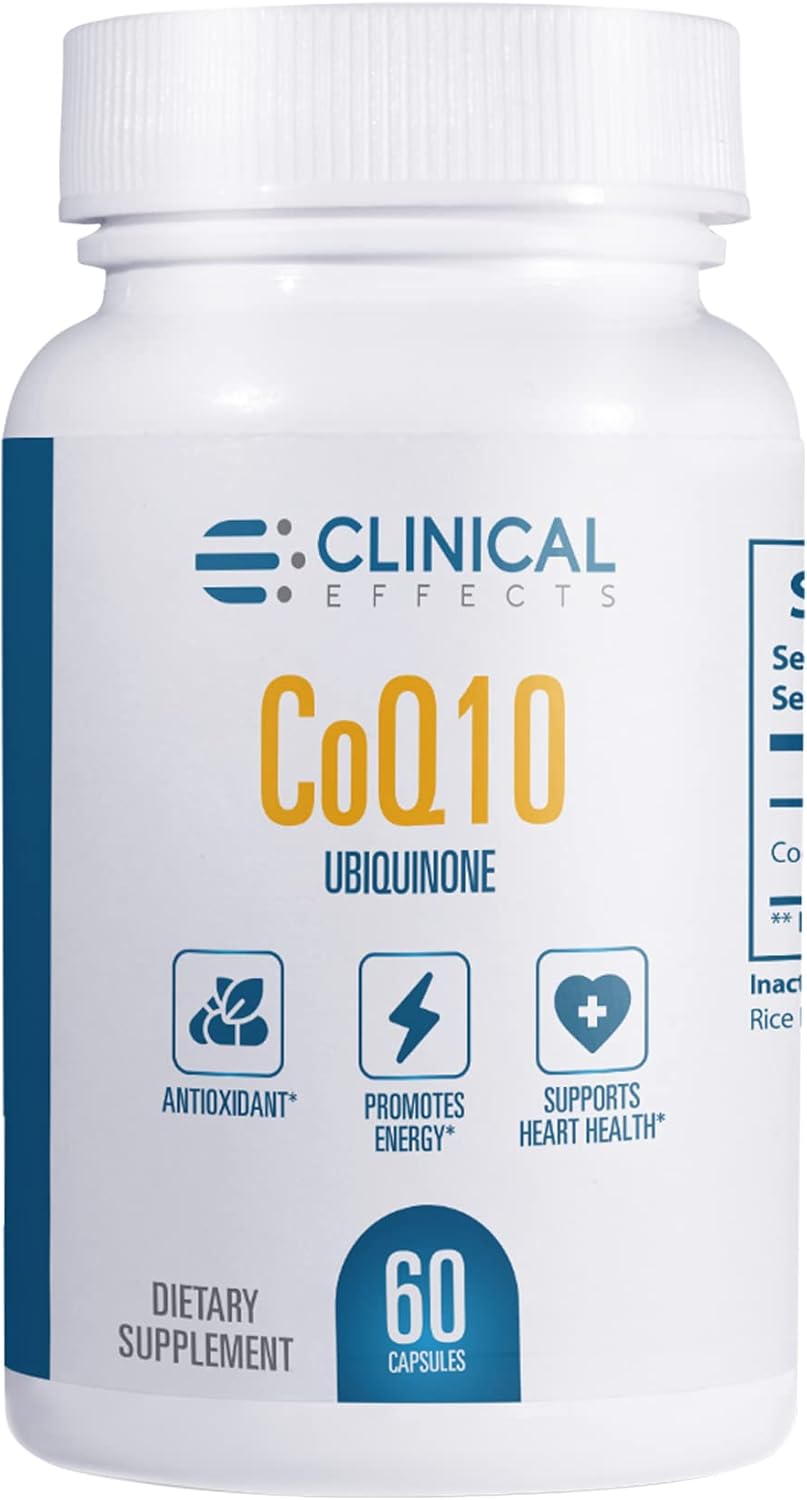 CoQ10 Supplement 200mg - 30 Day Supply - Heart Health, Cognitive Function, Energy - Ubiquinone Antioxidant - Made in USA