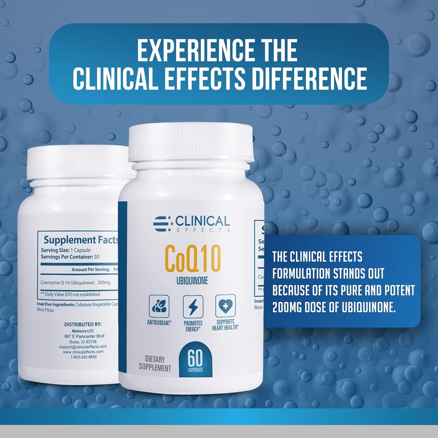 CoQ10 Supplement 200mg - 30 Day Supply - Heart Health, Cognitive Function, Energy - Ubiquinone Antioxidant - Made in USA