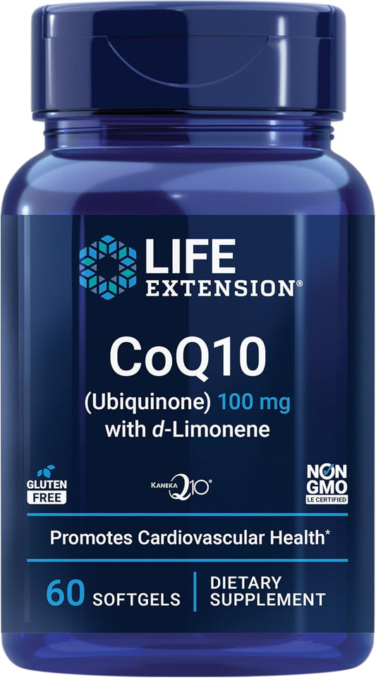 CoQ10 Ubiquinone Softgels with d-Limonene for Heart Health & Energy Boost - Gluten-Free, Non-GMO - 60 Count