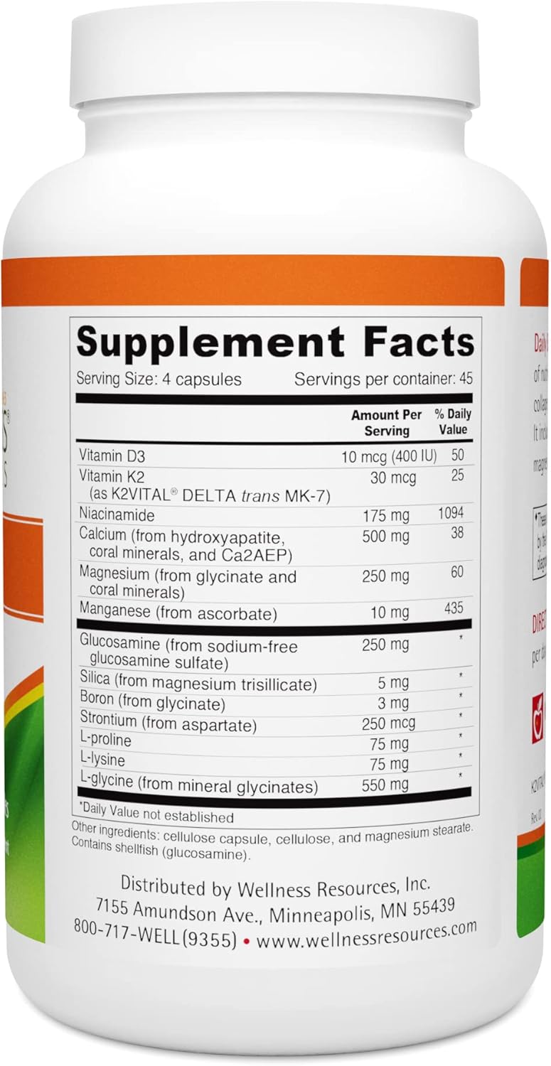 Coral Calcium, MCHC, Boron, Vitamin D Daily Wellness Support - 180 Capsules