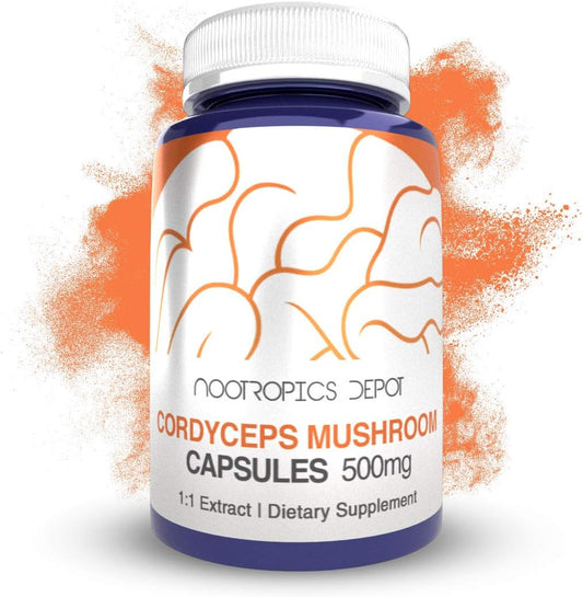 Cordyceps militaris Mushroom Capsules | 500mg | 180 Count | Whole Fruiting Body Supplement | Immune System Support