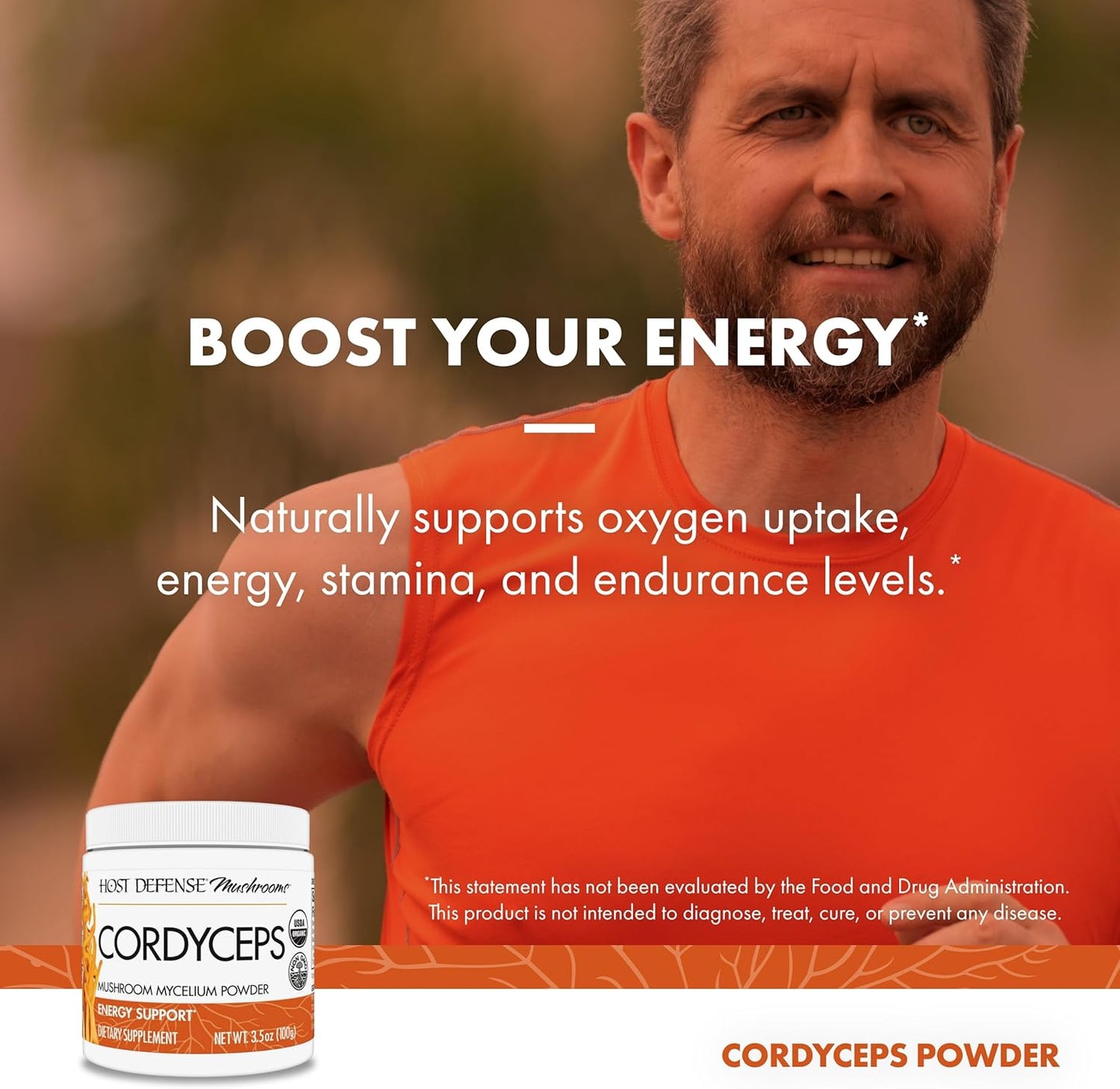 Cordyceps Powder for Immune & Energy Support - Kidney Health & Fitness Supplement - 3.5 oz (66 Servings)
