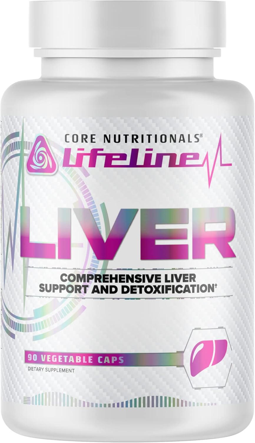 Core Nutritionals Lifeline Liver Support and Detox Supplement - 90 Capsules for Comprehensive Liver Health and Function