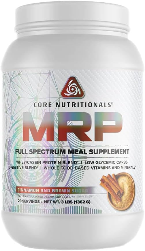 Core Nutritionals Platinum MRP Full Spectrum Meal Replacement - 27g Protein, Sustained Amino Acid Support - Cinnamon Brown Sugar Flavor - 20 Servings