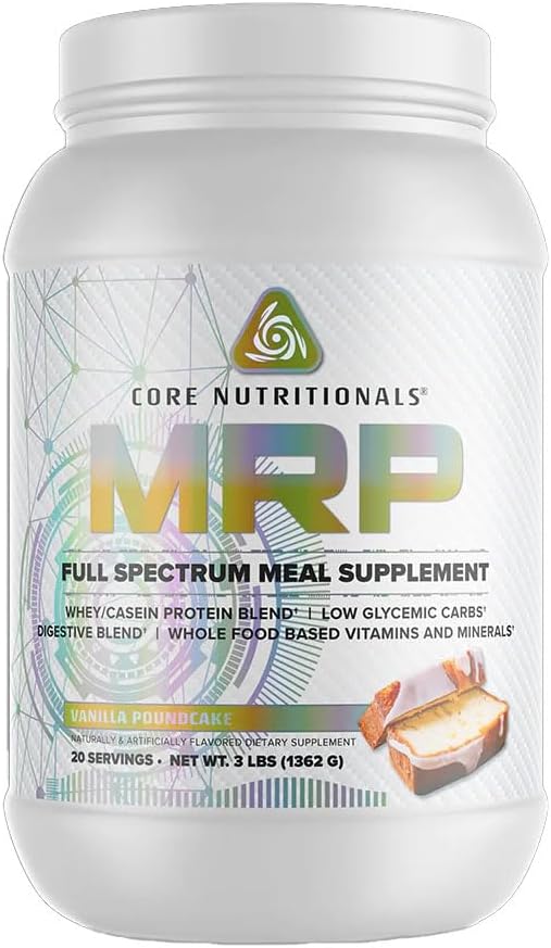 Core Nutritionals Platinum MRP Vanilla Poundcake - Full Spectrum Meal Replacement with 27g Protein, 20 Servings for All Day Amino Acid Support
