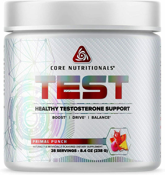 Core Nutritionals Platinum Test - 3.6g D-Aspartic Acid - Boosts Testosterone - 28 Servings - Primal Punch Flavor